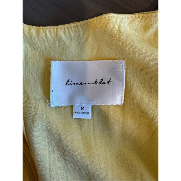 Line & Dot Yellow Hailee Floral Print Fit & Flare Mini Dress Medium - Picture 7 of 7